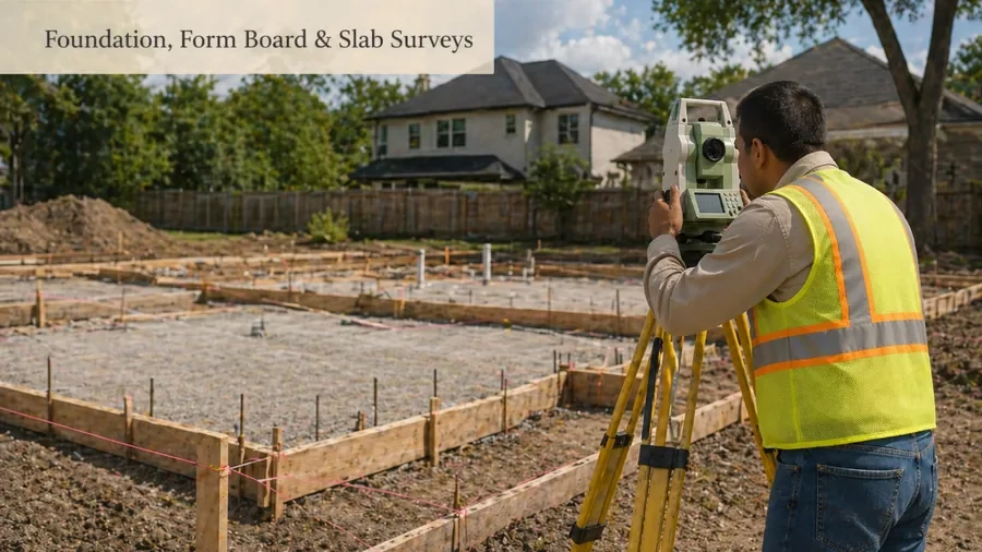 Foundation, Form Board & Slab Surveys in Houston TX